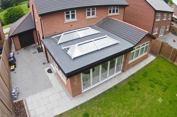 Modern lantern roof conservatories designed to maximise natural light and enhance contemporary homes.